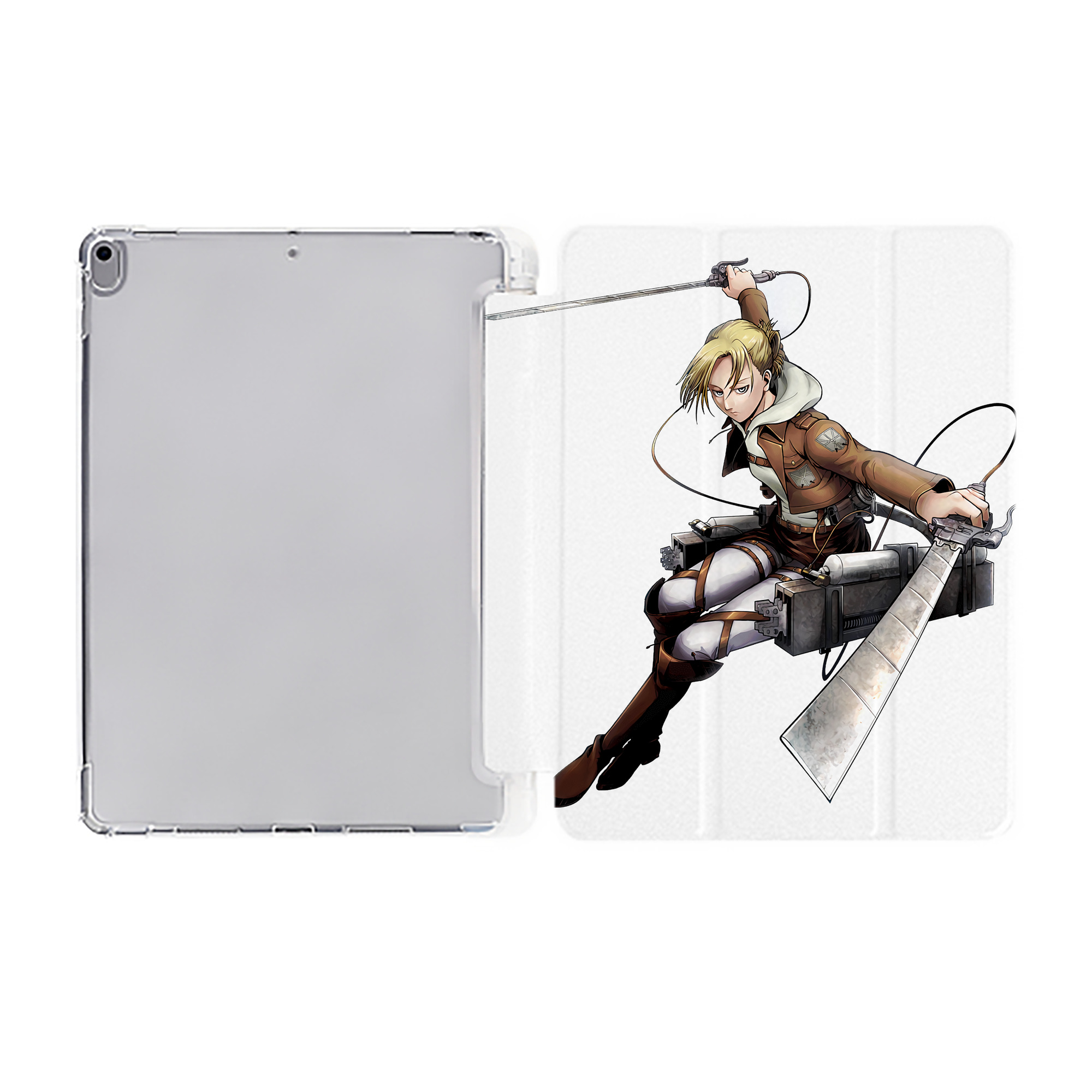 （画像用） 進撃の巨人 アニ・レオンハート Attack on Titan Annie Leonhart IPad ケース ペン収納付き 三つ折りスタンド PUレザー×シリコン 対応機種9.5/10.5/10.9インチ
